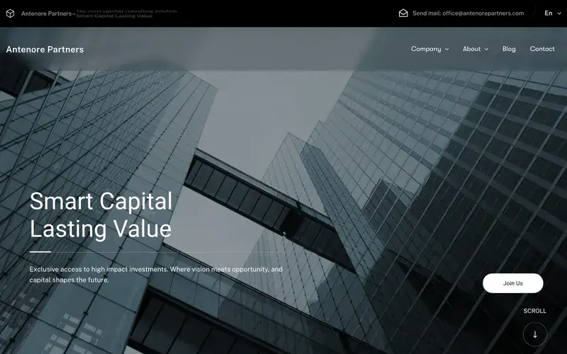 Antenore Partners website by Optiflow