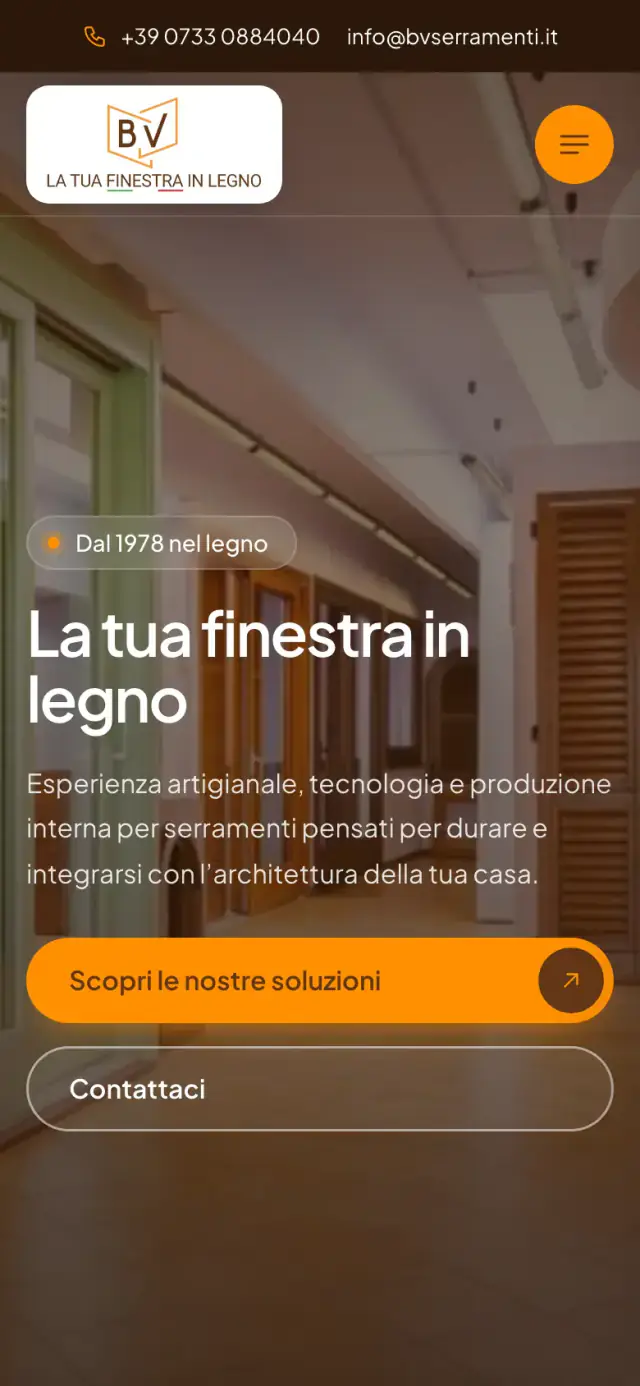 BV Serramenti project on mobile