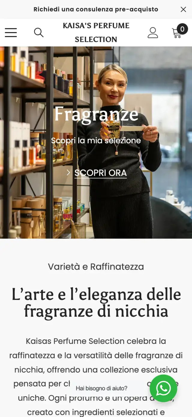 Kaisa's Perfume Selection project on mobile