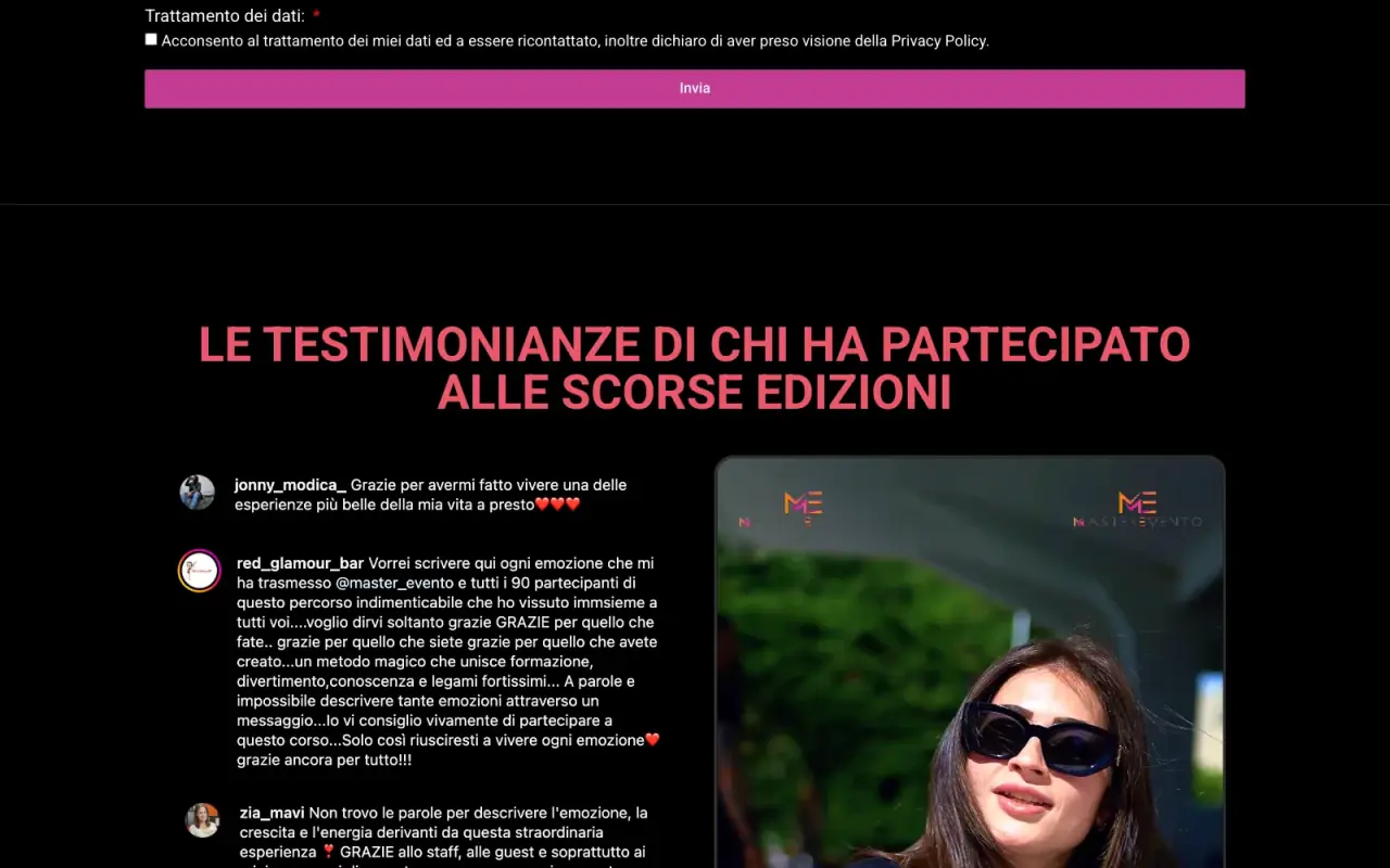 Master Evento project, detail 3