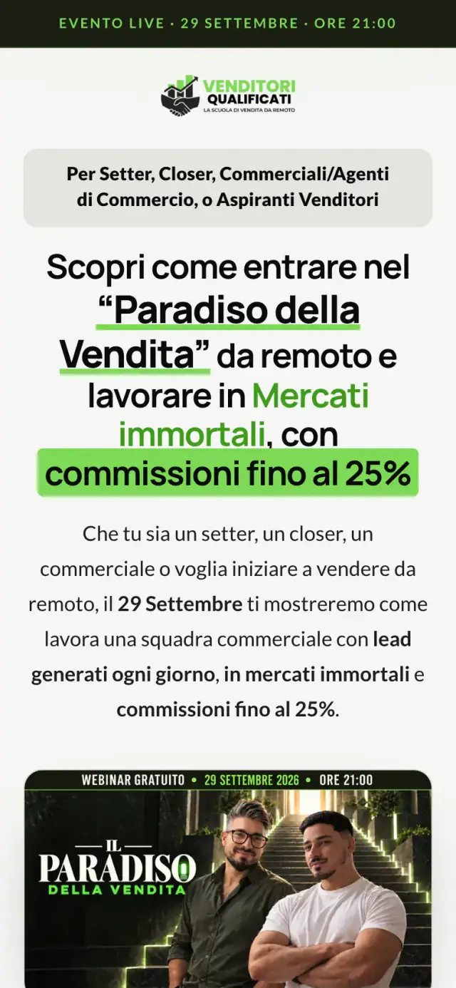 Venditori Qualificati project on mobile