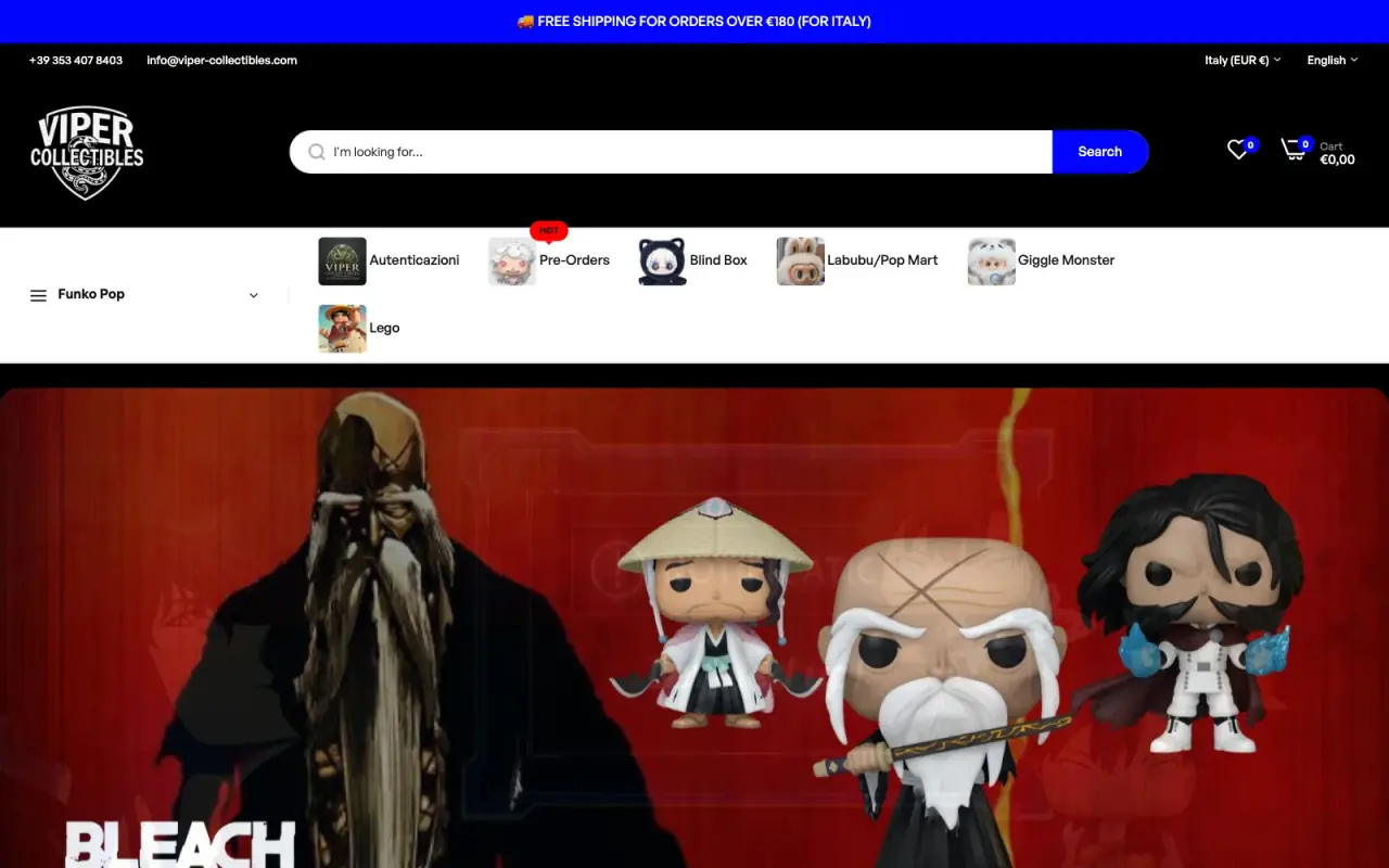 Viper Collectibles website by Optiflow
